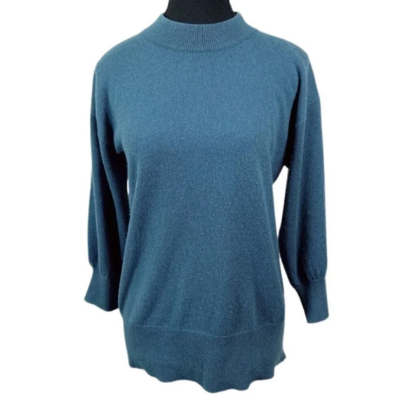 Club Monaco Womens Size Small Cashmere Blue Mockneck Sweater - Picture 1 of 13